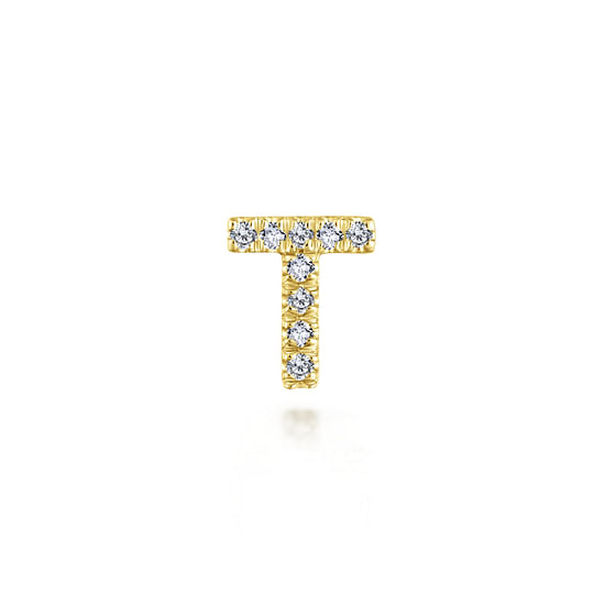 Gabriel - 14K Yellow Gold Diamond T Initial Locket Charm