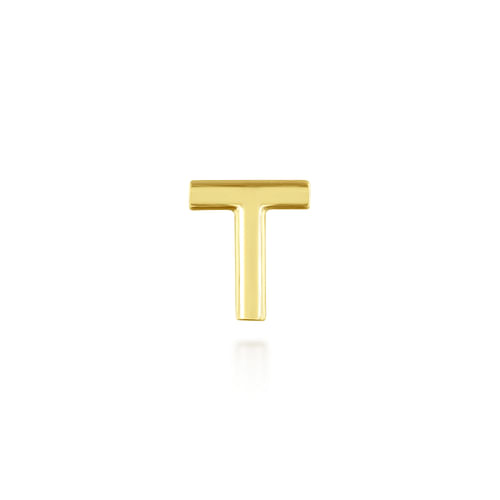 14K Yellow Gold Diamond T Initial Locket Charm