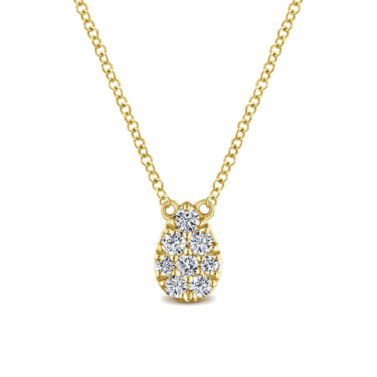 Gabriel - 14K Yellow Gold Diamond Teardrop Pendant Necklace