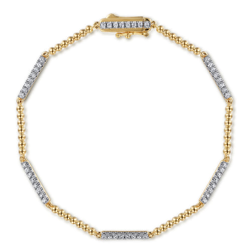 14K Yellow Gold Diamond Tennis Bracelet-Bujukan