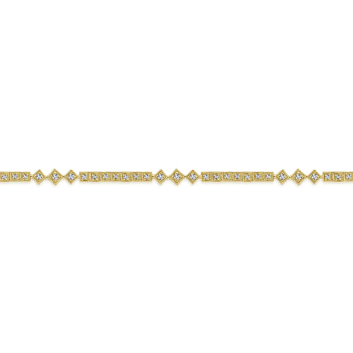 14K Yellow Gold Diamond Tennis Bracelet