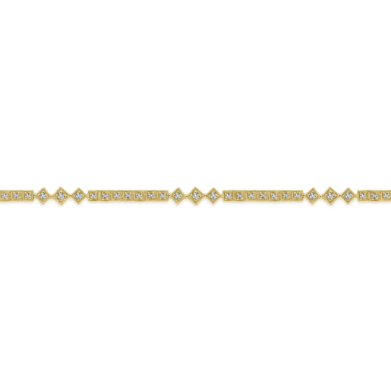 14K Yellow Gold Diamond Tennis Bracelet angle 2 14K Yellow Gold Diamond Tennis Bracelet angle 2