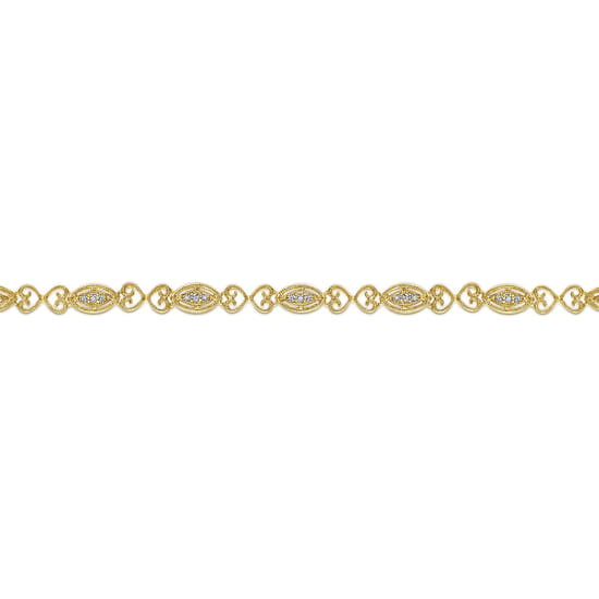 14K Yellow Gold Diamond Tennis Bracelet angle 2 14K Yellow Gold Diamond Tennis Bracelet angle 2