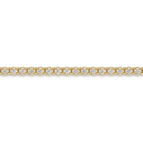 14K Yellow Gold Diamond Tennis Bracelet