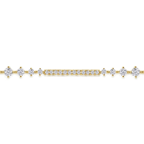 14K Yellow Gold Diamond Tennis Bracelet