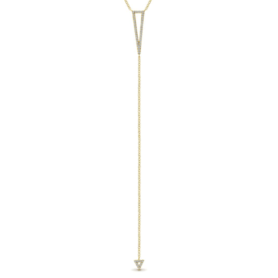Gabriel - 14K Yellow Gold Diamond Triangles Y Pendant Necklace