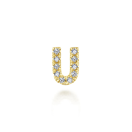 Gabriel - 14K Yellow Gold Diamond U Initial Locket Charm