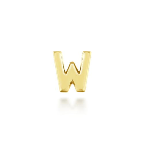 14K Yellow Gold Diamond W Initial Locket Charm
