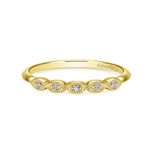 14K Yellow Gold Diamond Wedding Band