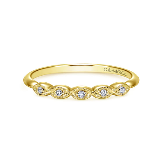 Gabriel - 14K Yellow Gold Diamond Wedding Band
