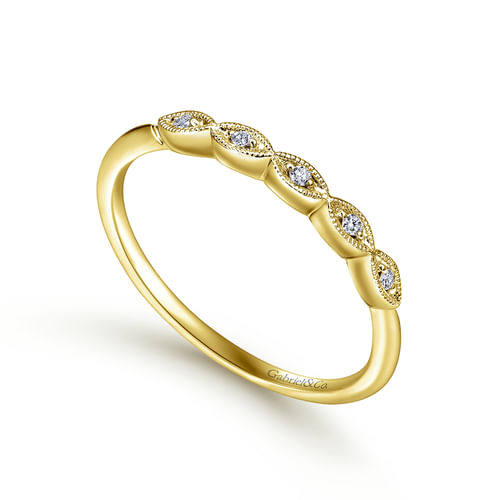 14K Yellow Gold Diamond Wedding Band