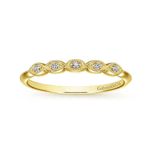 14K Yellow Gold Diamond Wedding Band