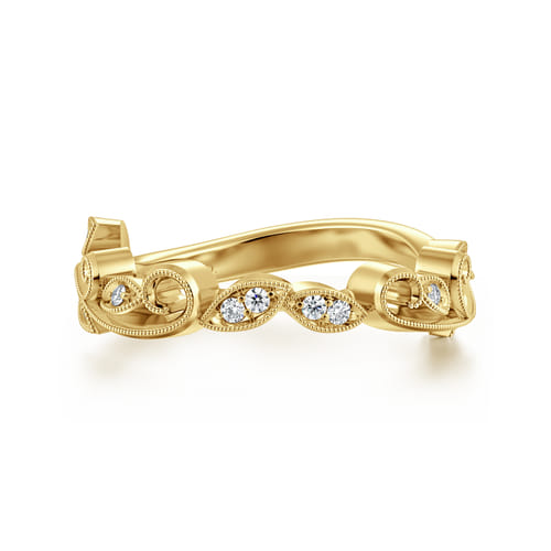 14K Yellow Gold Diamond Wedding Band