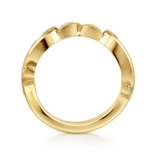 14K Yellow Gold Diamond Wedding Band angle 2