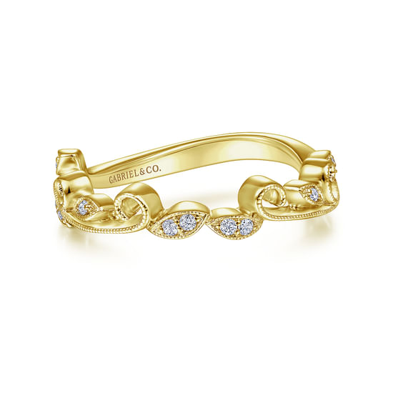 Gabriel - 14K Yellow Gold Diamond Wedding Band