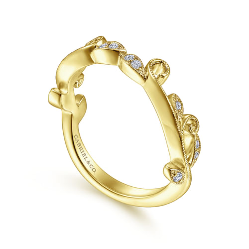 14K Yellow Gold Diamond Wedding Band