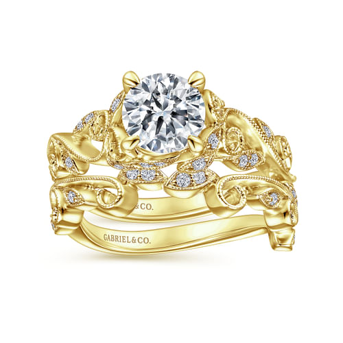 14K Yellow Gold Diamond Wedding Band