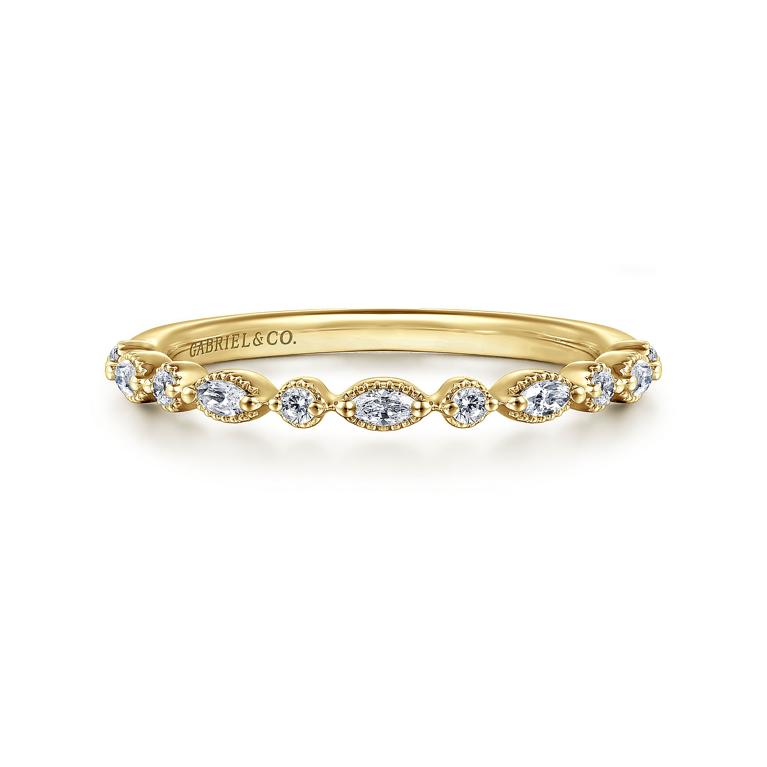 14K Yellow Gold Diamond Wedding Band