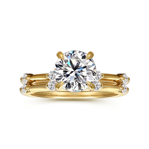 14K Yellow Gold Diamond Wedding Band