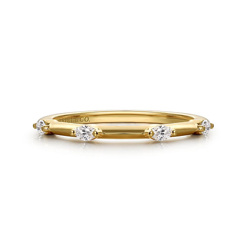 14K Yellow Gold Diamond Wedding Band