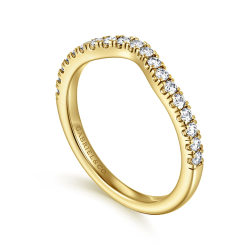 14K Yellow Gold Diamond Wedding Band