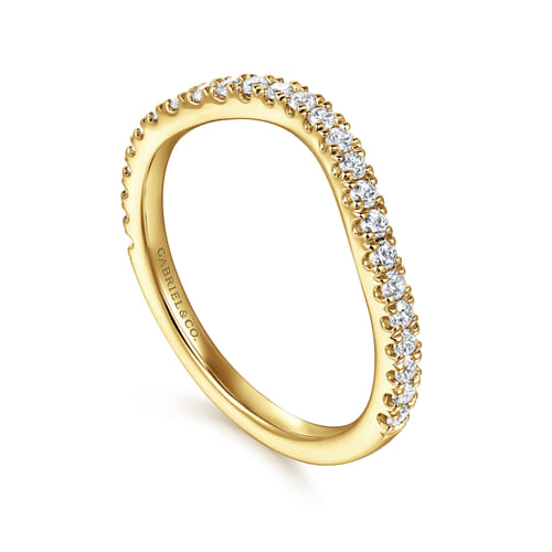 14K Yellow Gold Diamond Wedding Band