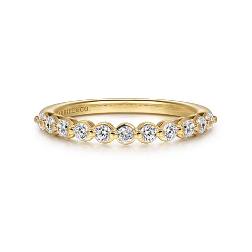 14K Yellow Gold Diamond Wedding Band