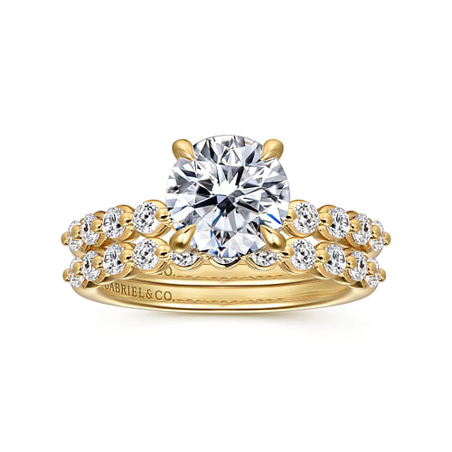 14K Yellow Gold Diamond Wedding Band