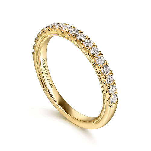 14K Yellow Gold Diamond Wedding Band