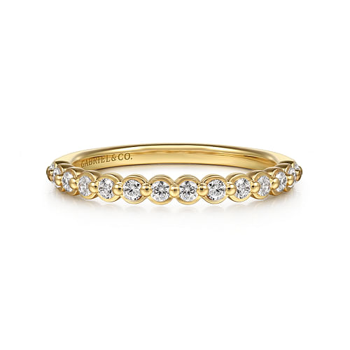 14K Yellow Gold Diamond Wedding Band