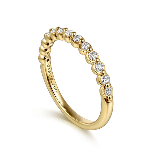 14K Yellow Gold Diamond Wedding Band