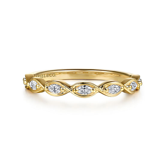 Gabriel - 14K Yellow Gold Diamond Wedding Band