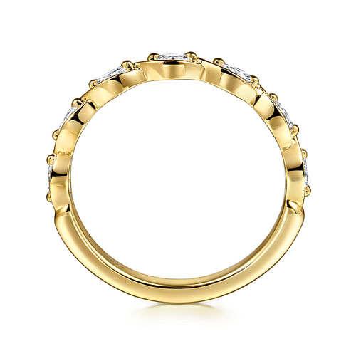 14K Yellow Gold Diamond Wedding Band