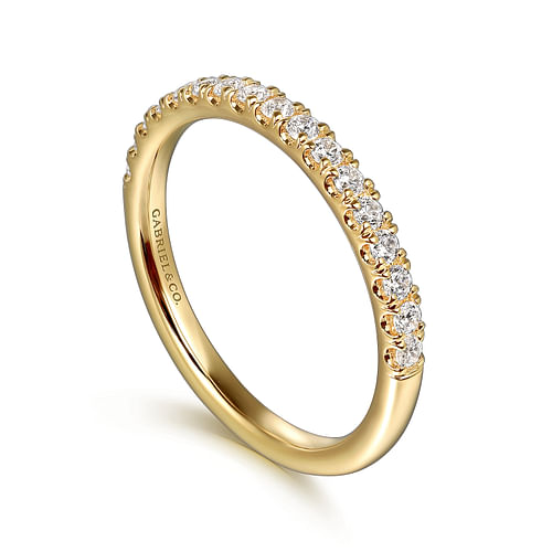 14K Yellow Gold Diamond Wedding Band