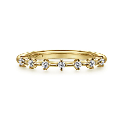 14K Yellow Gold Diamond Wedding Band