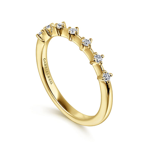 14K Yellow Gold Diamond Wedding Band