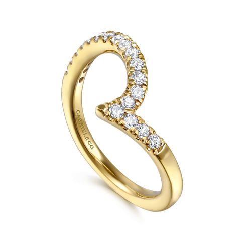 14K Yellow Gold Diamond Wedding Band