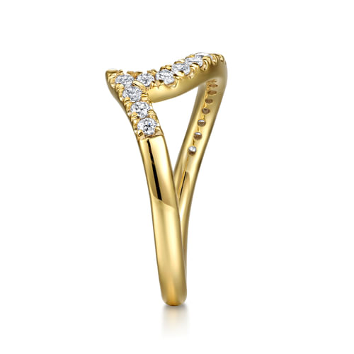 14K Yellow Gold Diamond Wedding Band
