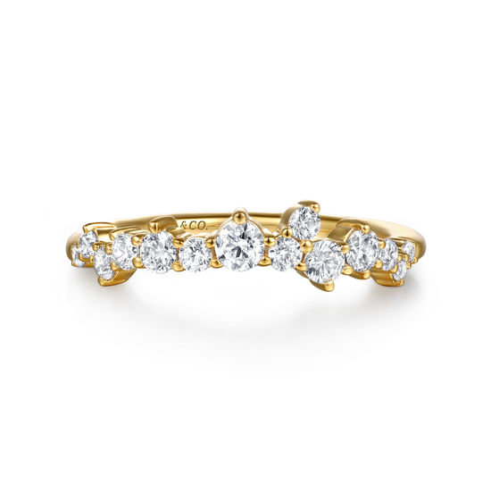 Gabriel - 14K Yellow Gold Diamond Wedding Band