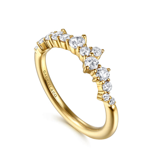 14K Yellow Gold Diamond Wedding Band angle 3