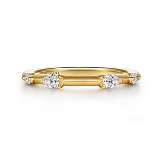 Gabriel - 14K Yellow Gold Diamond Wedding Band