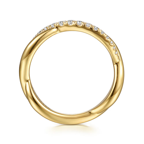 14K Yellow Gold Diamond Wedding Band