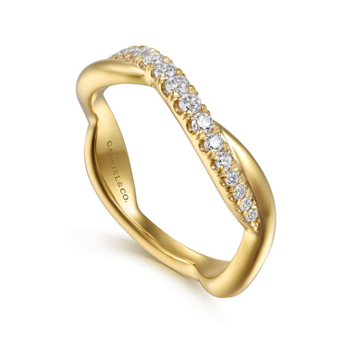 14K Yellow Gold Diamond Wedding Band