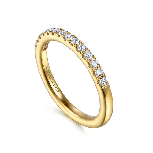 14K Yellow Gold Diamond Wedding Band