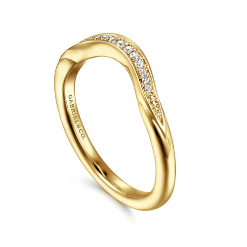 14K Yellow Gold Diamond Wedding Band