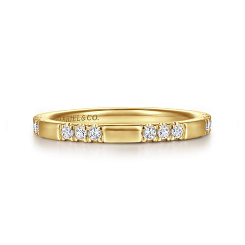 14K Yellow Gold Diamond Wedding Band