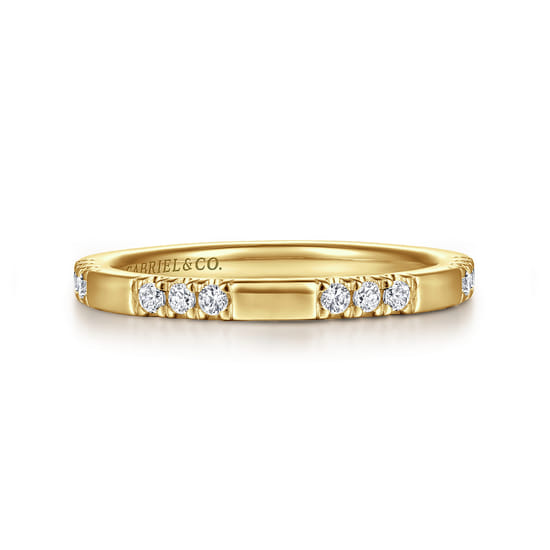 Gabriel - 14K Yellow Gold Diamond Wedding Band