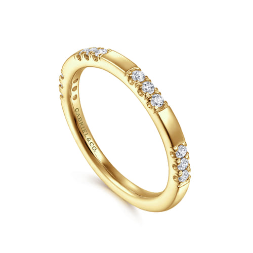 14K Yellow Gold Diamond Wedding Band
