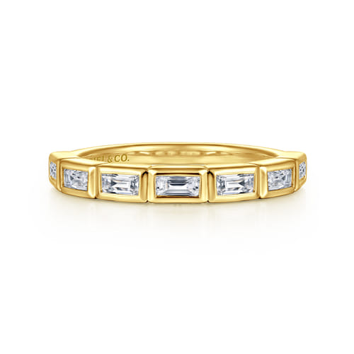 14K Yellow Gold Diamond Wedding Band