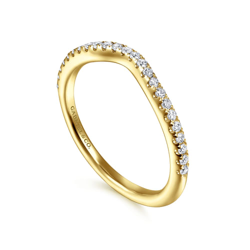 14K Yellow Gold Diamond Wedding Band